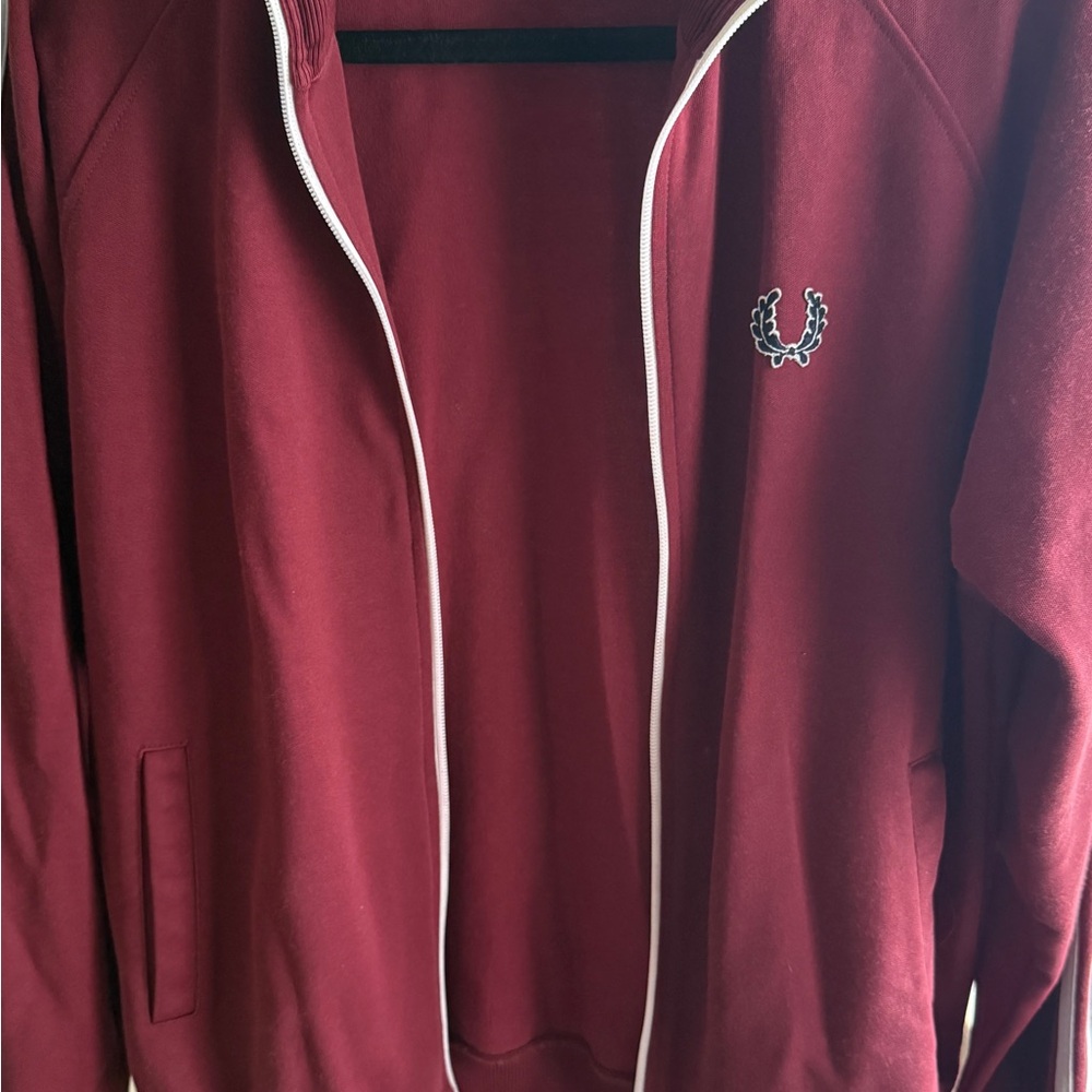 Fred Perry Burgundy Jacket with White Trim